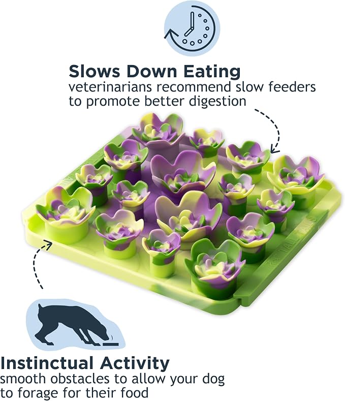 Tall Tails Succulent Foraging Mat for Dogs and Cats – Slow Pet Feeder Puzzle Mat for Easy & Engaging Feeding