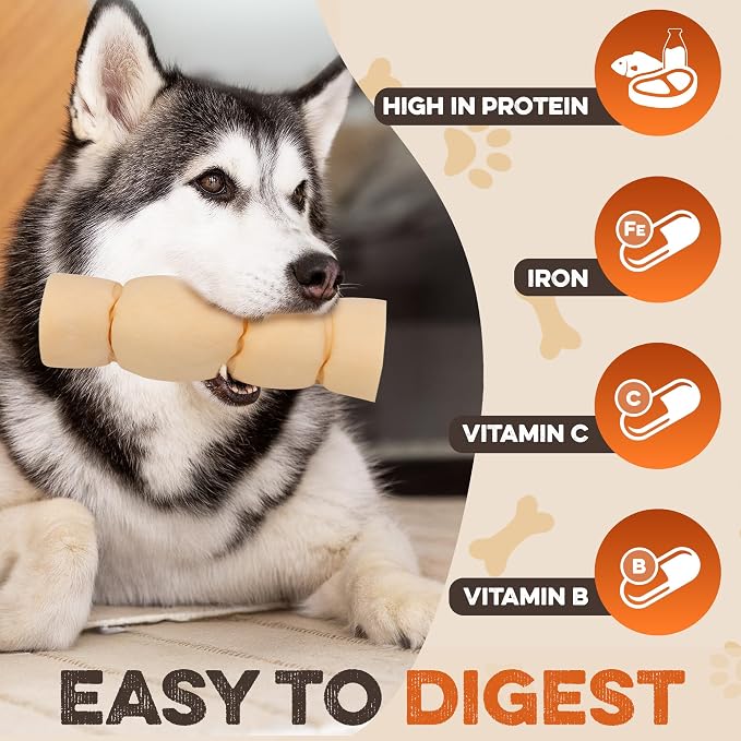 Premium Beef Cheek Rolls for Dogs 10-12" - (10-Pack) Long Lasting, Safe & Natural Rawhide Alternative Chews, Ideal for Large Dogs & Aggressive Chewers, Supports Dental Health & Digestion
