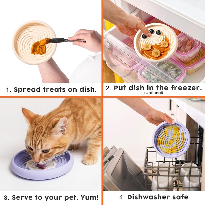 Lick Dish 2-Pack Bundle – Silicone Lick Mats for Cats and Kittens - Dishwasher Safe Pet Products