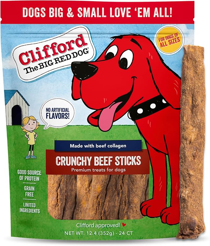 Clifford® Bundle - Snuffle Treat Mat + Crunchy Beef Sticks Dog Treats (24 Count)