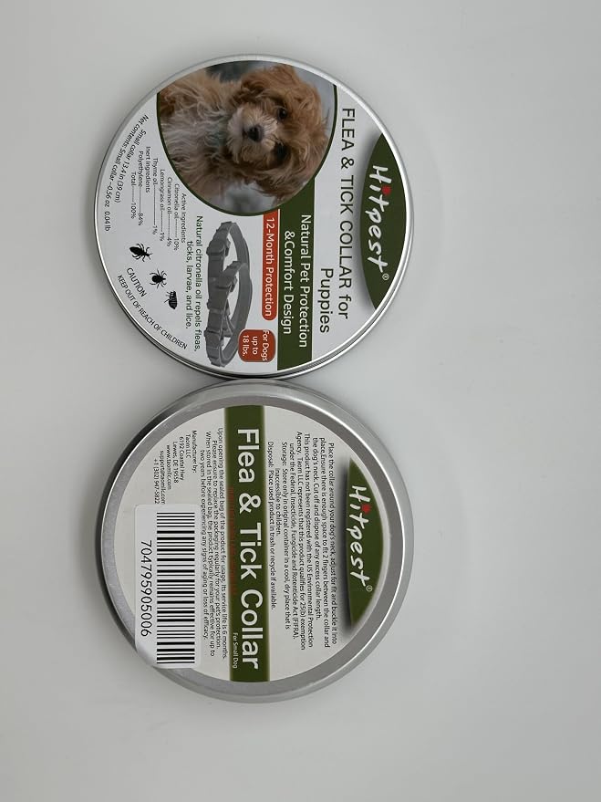 Flea and Tick Collar for Puppies - 12-Month Natural Protection - Safe & Effective Flea and Tick Prevention - Includes Flea Comb and Tweezers, 2-Pack