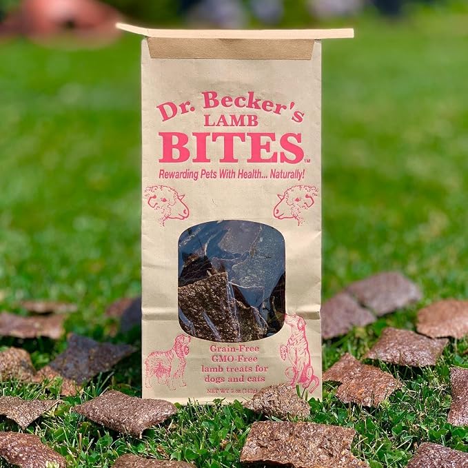 Dr. Becker's Lamb Bites | 100% Pure Meat Protein | Grain Free Liver Training Treats for Dogs & Cats, 5 oz (Pack of 3)