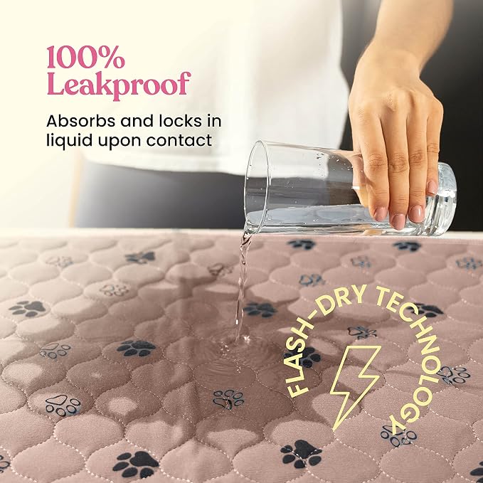 Super Absorbent Washable Pee Pads for Dogs - 2-Pack Superior Reusable Puppy Pads Pet Training Pads –100% Waterproof Dog Pee Pad Protects Against Urine Leakage Non-Slip Grip Prevents Slipping& Bunching