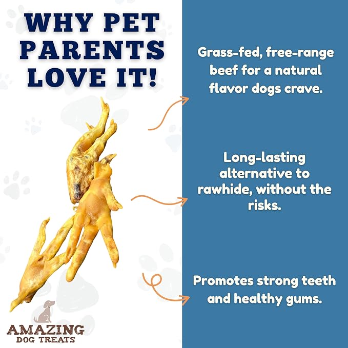 Amazing Dog Treats - Chicken Feet Dog Treats (25 Count) - All Natural Single Ingredient Chicken Feet for Dogs - Premium Quality Dog Chews