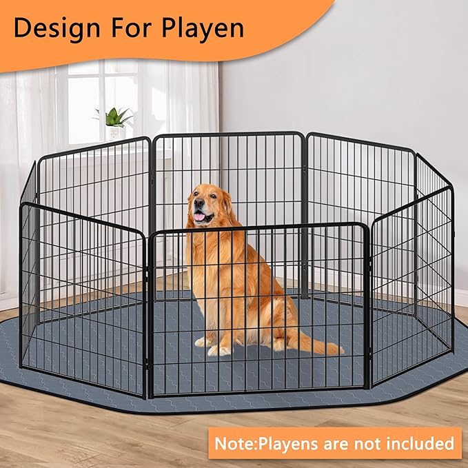 Bunlitent Washable Pee Pads for Dogs, 83'' Diagonal Octagon Puppy Pads, Designed for 24'' Width 8 Panels Dog Playpen, Non-Slip Whelping Pads with Super Absorbent, 2 Pack