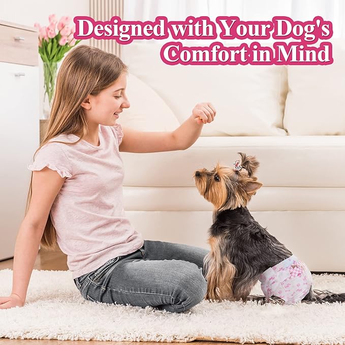 Dono Disposable Dog Diapers Female, Super Absorbent Doggie Diaper, Rapid-Dry Gel Technology Puppy Diapers, Leak-Proof Fit for Cat Doggy in Heat, Excitable Urination, Incontinence, Training, XX-Small