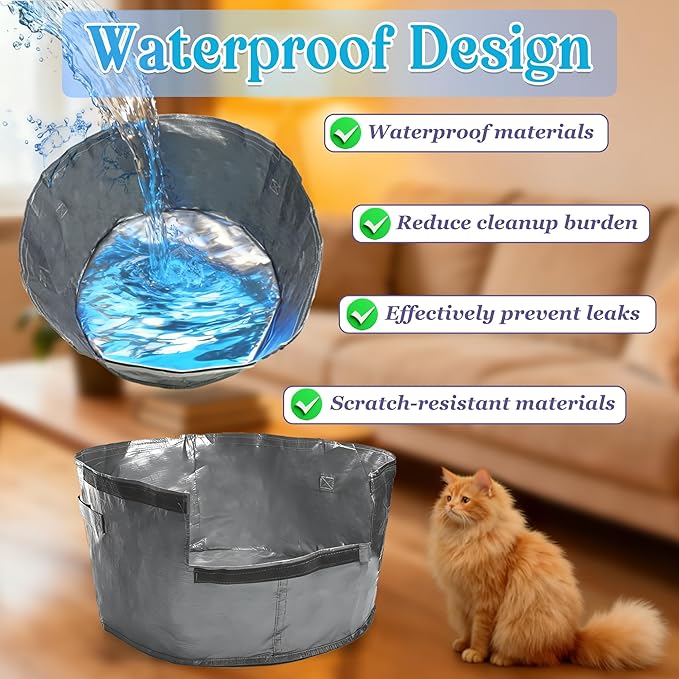 Purifylogix 6PCS Cat Litter Box Liners for Hidden Cat Litter Box | Leakproof Waterproof Non-Slip Liner, Reusable & Washable, Scratch-Resistant, Machine Washable