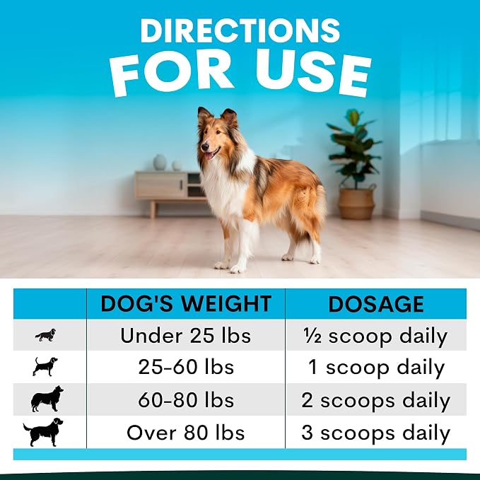 Petz Park Dog Skin and Coat Supplement 90 Scoops, Omega 3 for Dogs, Fish Oil for Dogs Skin and Coat Support, Dog Food Topper Powder, Dog Health Supplement Made in Australia