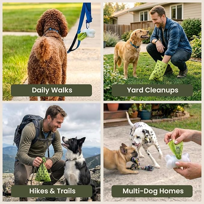 Pogi’s Dog Poop Bags – Leak-Proof & Extra Thick Pet Waste Bags (Unscented, 10 Rolls, 150-Count)
