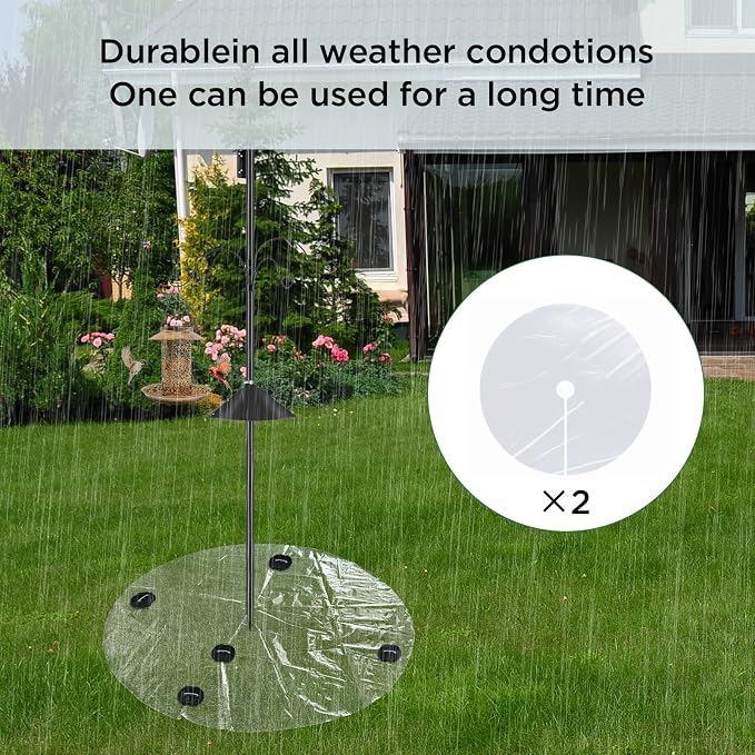 2 PCS 47.24 Inch Bird Seed Catcher for Pole - Full Kit Outdoor Mat for Under Bird Feeder, Bird Feeder Seed Catcher Tray for Ground, Fits Most Shepherd Hooks/Bird Poles
