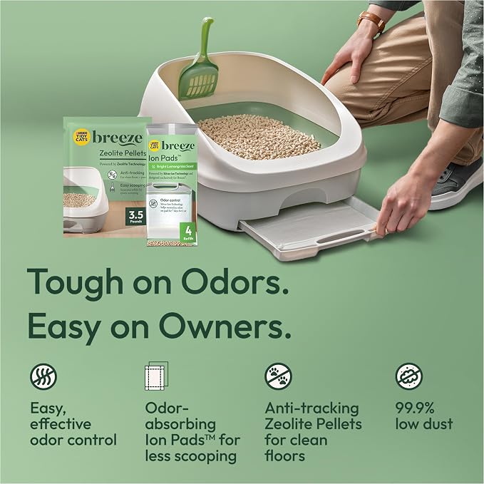 Purina Tidy Cats Scented Litter Pellets, Breeze Enhanced Refill Litter Pellets in Recyclable Box - (4) 7 lb. Bags