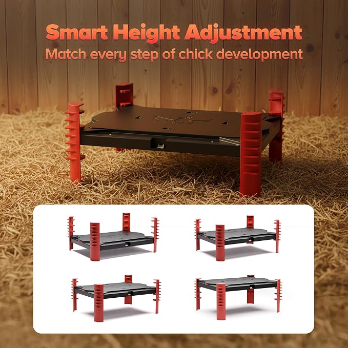 200W Chick Brooder Heater Plate, 2-in-1 Adjustable Radiant Brooder Plate for Chicks & Poultry, Smart Thermostat, 16"x12", Safe & Energy Saving, Ideal for Brooders & Small Chicken Coops