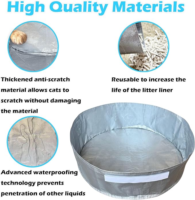 Cat Litter Box Liners for Hidden Plant Litter Box with Carrying Handles, Waterproof and Leak Proof (6 Pack)