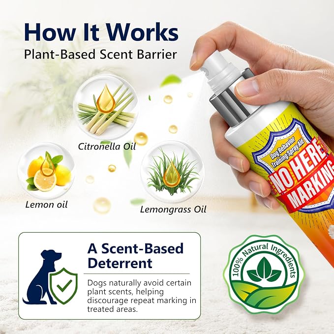 Potty Training Spray for Dogs - Dog Deterrent Spray to Stop Marking & Urinating Indoors or Outdoors - Natural No Pee Training Aid for Puppies - Safe for Furniture, Carpet & Floors - Puppy Essentials