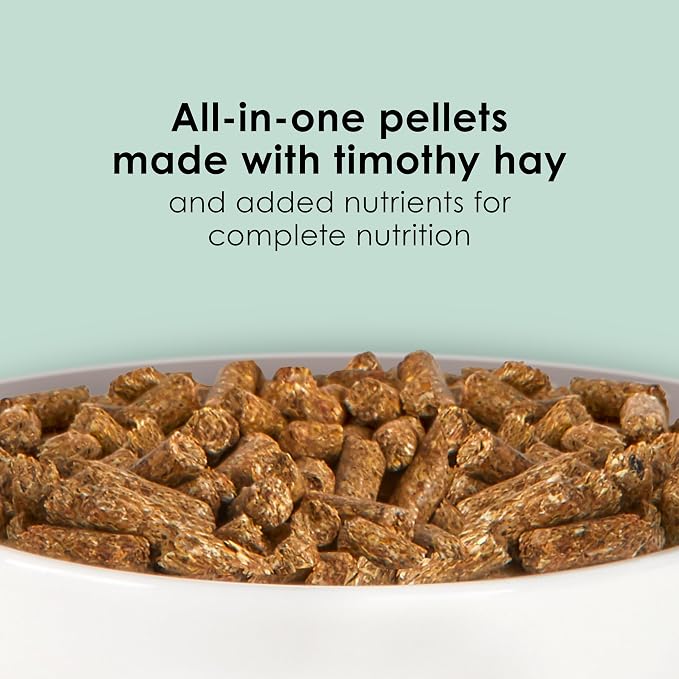 Kaytee Timothy Complete Rabbit Food, Made with Timothy Hay, High in Fiber, Supports Dental Health and Digestion, 25 Pounds