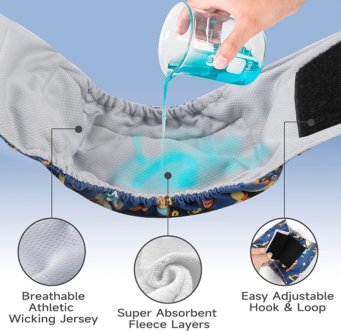 5 Pack Male Dogs Diapers, Washable Reusable Premium Belly Bands for Male Dogs, High Absorbing Male Dog Pee Wraps for Doggie in Incontinence or Excitable Urination and Training Small