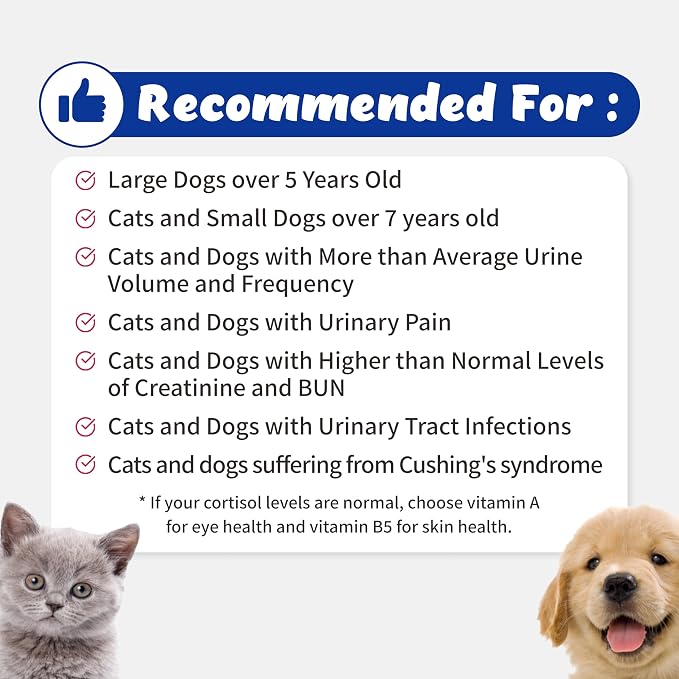Urinary Guardian for Dogs and Cats - Supports Kidney, Adrenal Fatigue, Bladder, Urethers, Urethra, Vegan Bacon Flavor (117g) (Vitamin A)