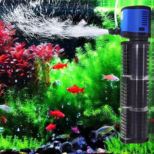 COOSPIDER Aquarium Filter for 75-200 Gallon, 400 GPH Powerful Filtration Pond Pump, Submersible Pond Filters for Fish Turtle Tank, Cold Plunge, Clear Wavemaker Oxygen Supply, Dry Burning Protection