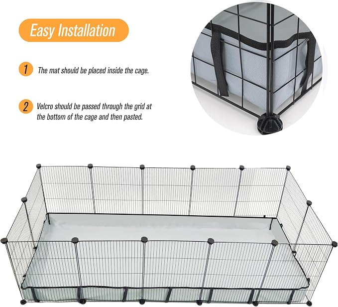 DZWLKJ Guinea Pig Cage Liner Tarp Bottom Waterproof and Washable Base Also for Rabbits, Bunny, Chinchesillas, Hedgehog, Ferrets and Other Small Animals(28x70 inches)