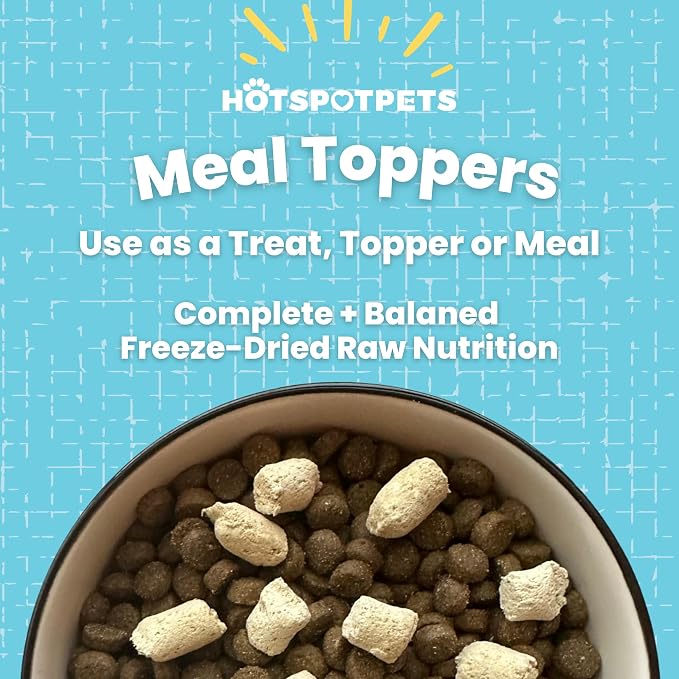 hotspot pets Freeze Dried Raw Chicken Meal Toppers for Dogs - Single Protein,All Natural, Grain-Free- Perfect for Training, Topper or Snack - Made in USA - (Chicken Meal Toppers) 1LB Bag (500+ pcs)