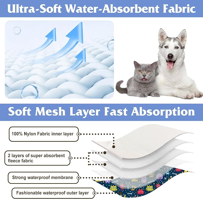 Dog Diapers Male, Belly Bands for Male Dogs, High Absorbing Extra Small Male Dog Wraps for Doggie & Puppy in Incontinence or Excitable Urination and Training(L)