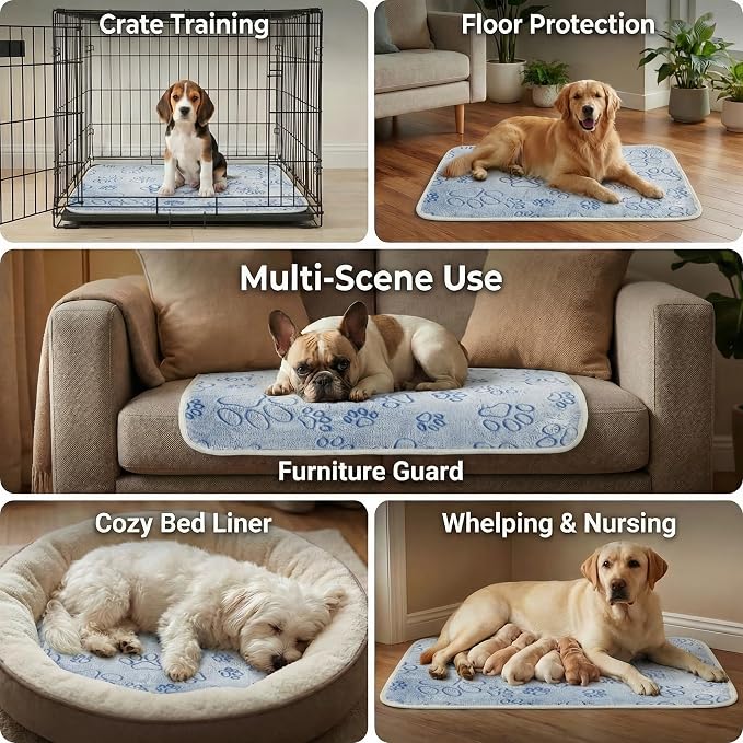 Qeils Reusable Puppy Pads, 2 Pack Washable Pee Pads for Dogs, Non Slip Wee Wee pad, Absorbent and Leakproof Training Mats for Potty, Crate, Playpen, Bed, Sofa, 23"x 36"