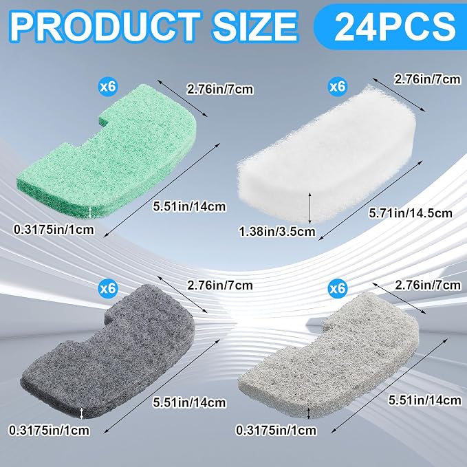 Threlaco 26 Pcs Canister Filter Maintenance Kit Compatible with Fluval 106/107/206/207, Water Polishing Pad, Ammonia/Phosphate/Nitrite Remover Pads, Silicone Lube