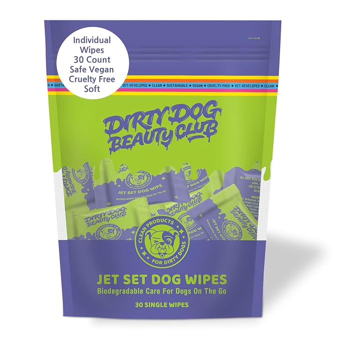 Individual Dog Wipes - QTY 2 Thick, Gentle, Biodegradable, Chemical Free, Alcohol Free, Soothing with Calendula and Aloe - (60 Count), Unscented 5 Stars - Soft yet Quality Organic Ingredients TWO PK
