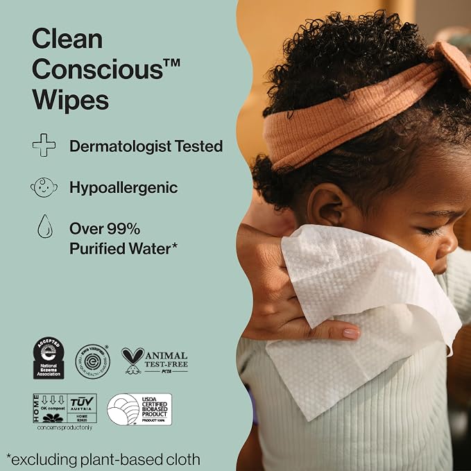 The Honest Company Hypoallergenic Multi-Use Baby Wipes for Sensitive Skin, Rose Blossom, 288 Count (Pack of 3)