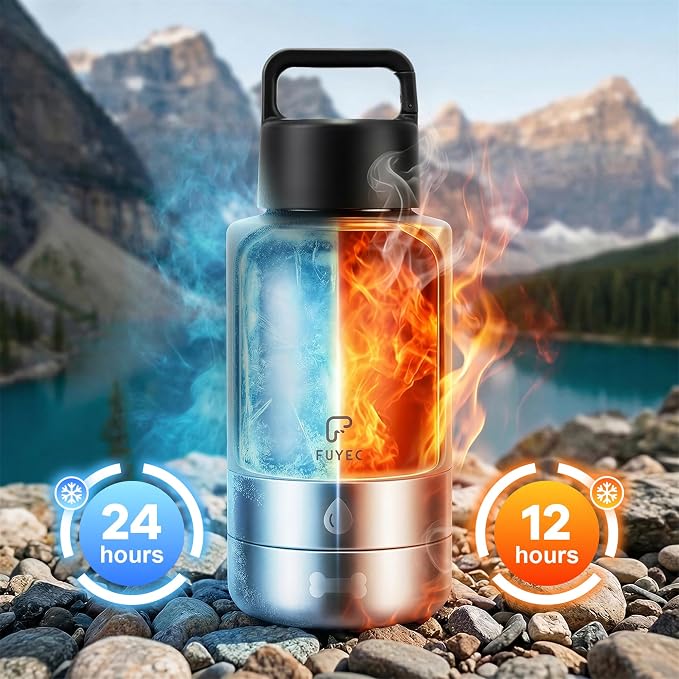 Dog Water Bottle 32oz, Insulated Stainless Steel Travel Water Dispenser with 2 Detachable Dog Bowls for Food and Water, Leak Proof Portable Pet Drinking Cup for Walking Hiking Camping