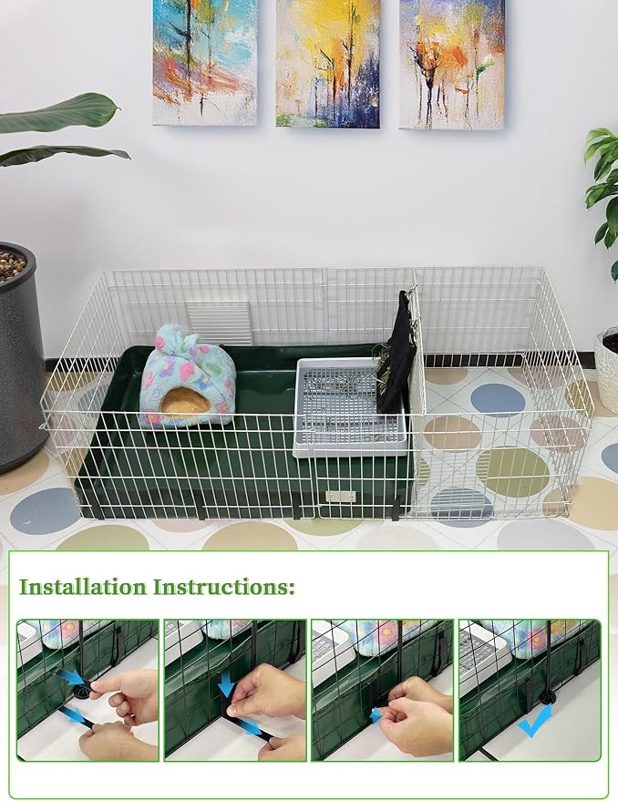 Guinea Pig Cage Bottom, Reusable Guinea Pig Cage Liner for C&C Cages. Leakproof Liner for Rabbits Hamsters Hedgehogs and Other Small Animals.