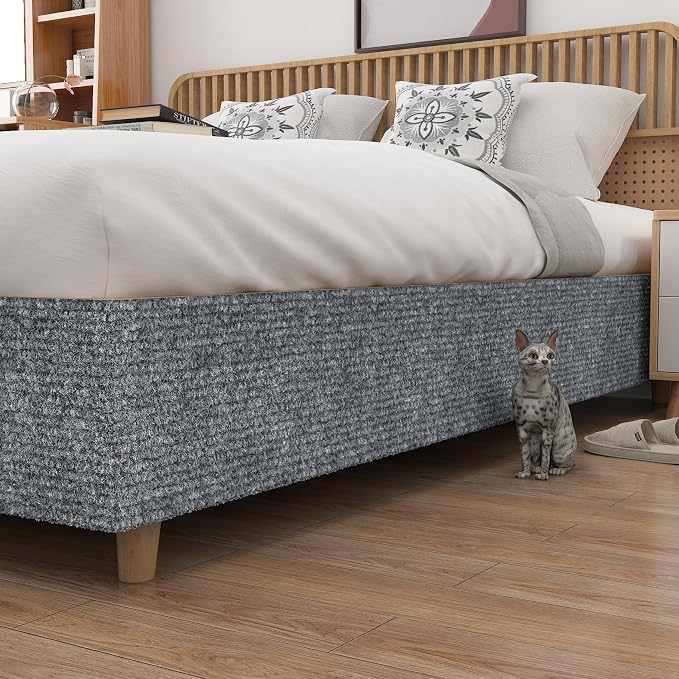Yenhome 15.7"X80" Self-Adhesive Cat Scratch Mat for Covering Pad Post Cat Scratch Furniture Protectors from Cats Scratching Grey White Anti Scratch Furniture Protector for Couch, Sofa, Wall & Door
