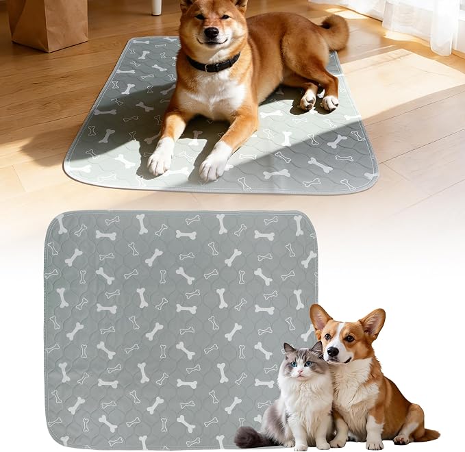 Unique Bargains Washable Pee Pads for Dogs, Reusable & Leak-Proof, Puppy Pad for Pet Training, Crate, Car, Medium, Gray