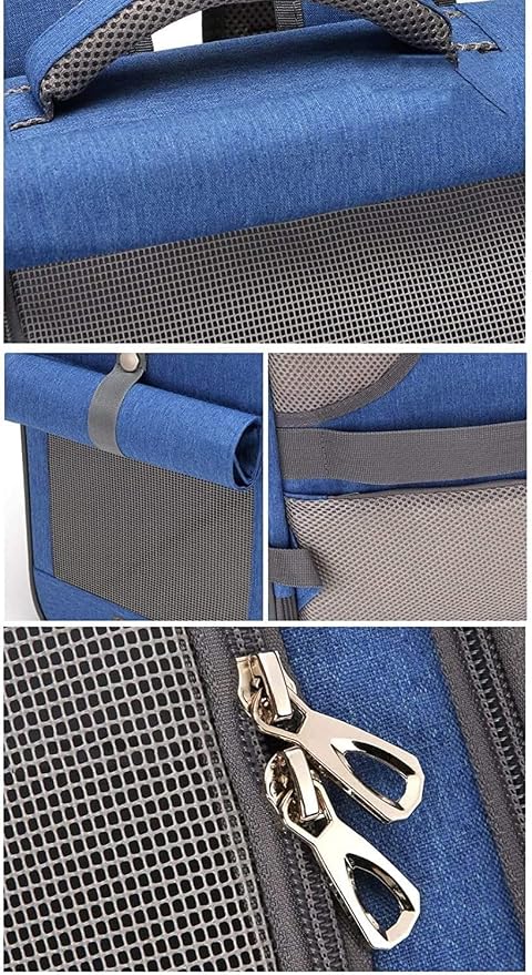 OLOTU Pet Backpack Collapsible Cat Backpack, Ventilated Design Cat Carrier, Outdoor Use Lightweight Portable Dog Backpack Carrier, Blue Spacious