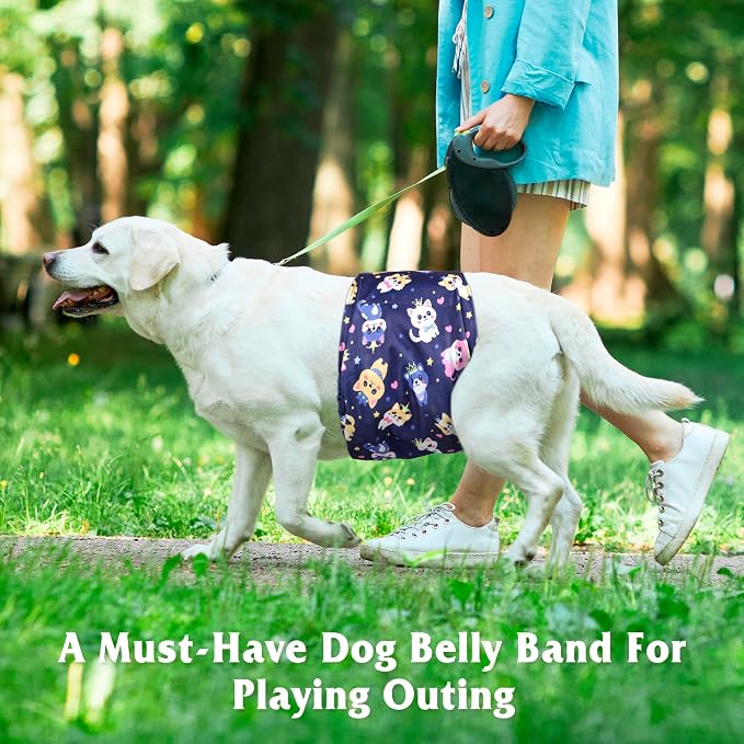5 Pack Washable Diapers for Male Dogs, Belly Bands for Male Dogs, High Absorbing Male Dog Pee Wraps for Doggie in Incontinence or Excitable Urination and Training, XXL