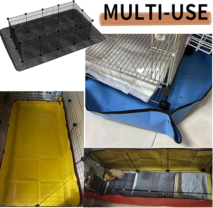 Oncpcare Large Waterproof Rabbit Playpen Mat 59×59 in (Black) – Reusable Floor Tarp and Cage Liner for Guinea Pig, Bunny, and Small Animal Habitat, Provides Spacious and Comfortable Play Area