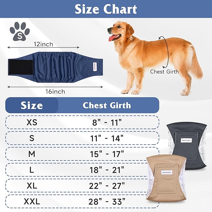 5 Pack Dog Diapers Male, High Absorbing Dog Wraps, Belly Bands for Male Dogs with Incontinence or Frequent Urination, Washable Doggie Diapers Brown XL