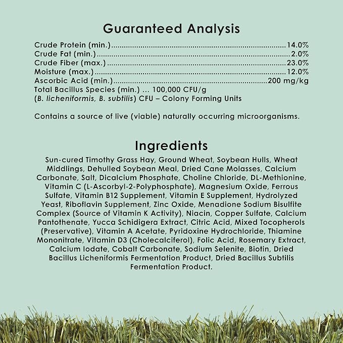 Kaytee Timothy Complete Guinea Pig Food, Made with Timothy Hay, High in Fiber, Supports Dental Health and Digestion, Long-lasting Vitamin C, 5 pounds