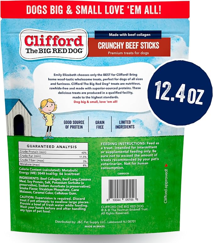 Clifford® Bundle - Snuffle Treat Mat + Crunchy Beef Sticks Dog Treats (24 Count)