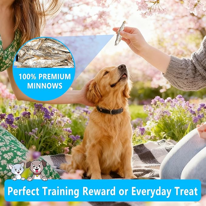Minnows Freeze Dried Minnows, 100% Natural Premium Cat & Dog Treats, Freeze Dried Pet Treats for Cats Dogs Bulk Package (4.5 OZ)