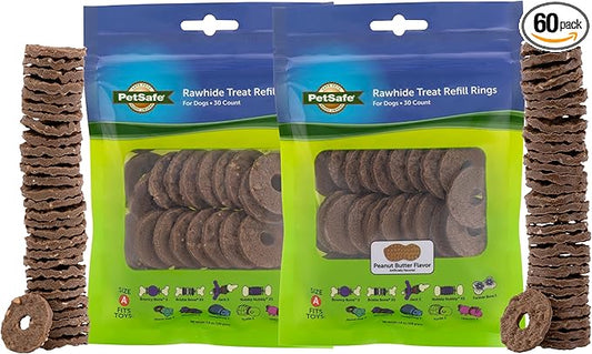 PetSafe Dog Treat Ring Variety Pack for Busy Buddy Toys 2 Tasty Flavors 60 Refills Small
