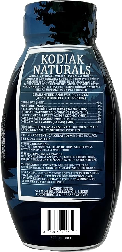 32oz Wild Alaskan Salmon Oil Formula for Dogs, Omega 3 Fish Oil with EPA & DHA – Skin & Coat, Joint, Heart & Immune Support – Helps Itching, Shedding & Dry Skin – Liquid Supplement