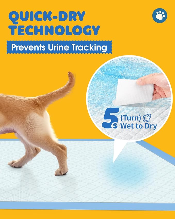 50-Pack Extra Large Pee Pads - 34" x 28" Puppy Pads for Dogs with 6-Layer Leakproof Protection, Disposable and Quick-Dry Dog Pads with High Absorbency for Easy Potty Training