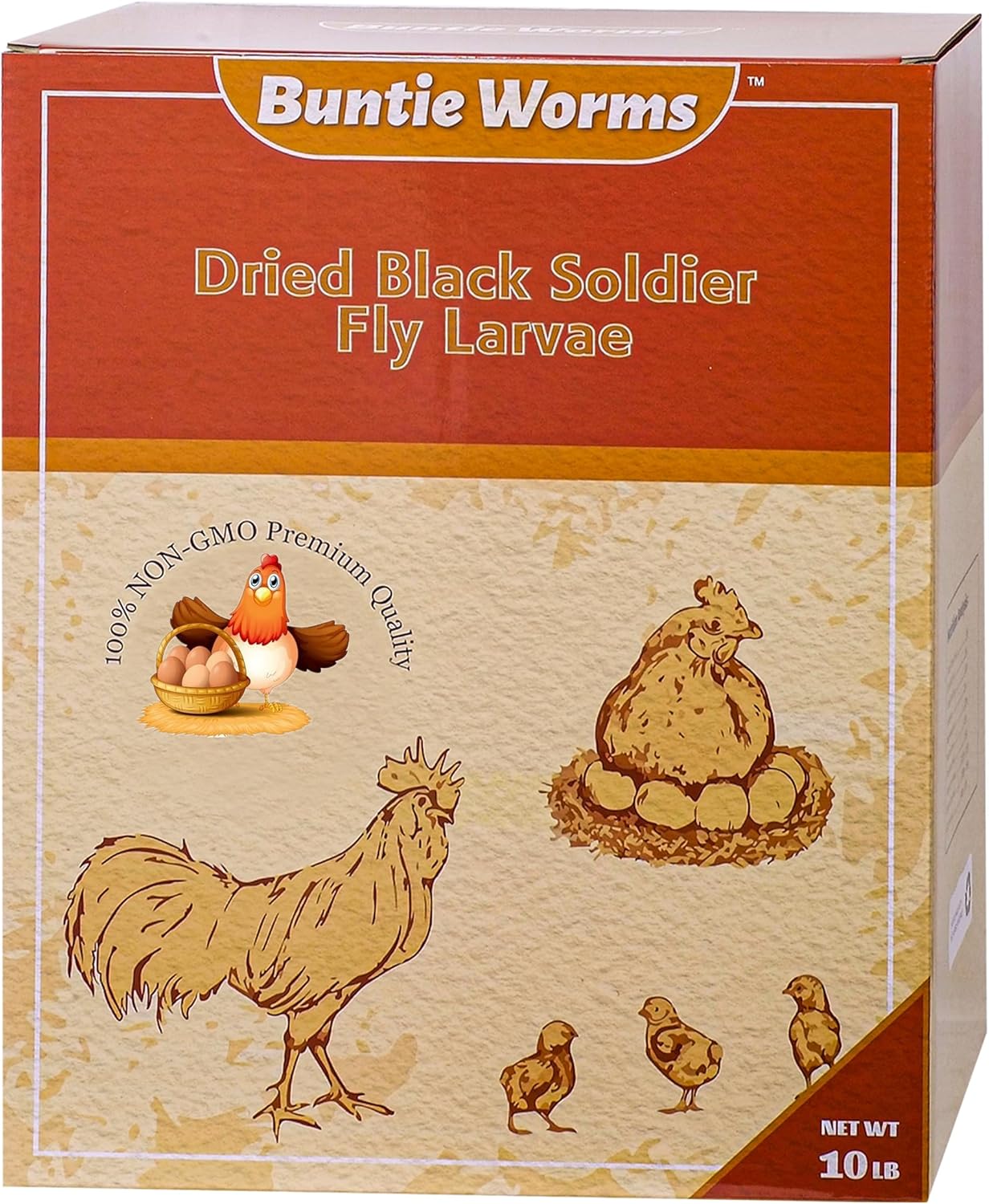 Dried Black Soldier Fly Larvae 10LB, 100% Natural Non-GMO, No Additives, Treat for Chickens, Reptiles and Birds, More Calcium Than Mealworms