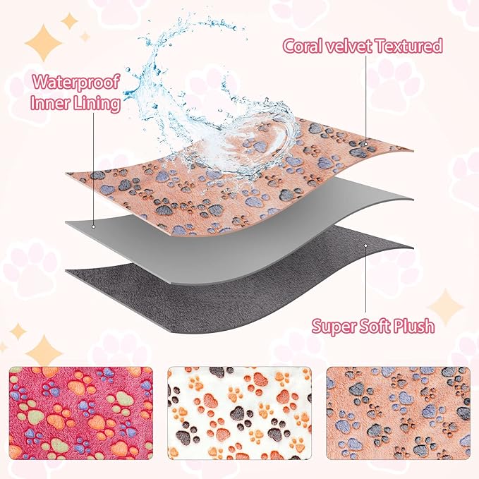 YUEPET 9Pcs Waterproof Guinea Pig Blankets Washable Small Animal Fleece Cage Liners Pet Soft Sleep Mat Pad Cover Warm Flannel Throw for Hamster Guinea Pig Rabbit Chinchilla Hedgehog Ferret