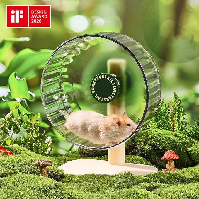 Super Silent Hamster Wheel 10.4 Inch, Magnetic Large Rat Wheel for Chinchilla, Gerbil, Guinea Pig, Cat, Mouse, Sugar Glider and Dwarf, Syrian Hamster Accessories (Avocado Green)