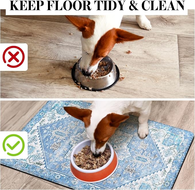 Dog Food Mats for Floors Absorbent, Pet Cat Food Mat - Non Slip Dog Bowl Mats for Food and Water Pet Supplies