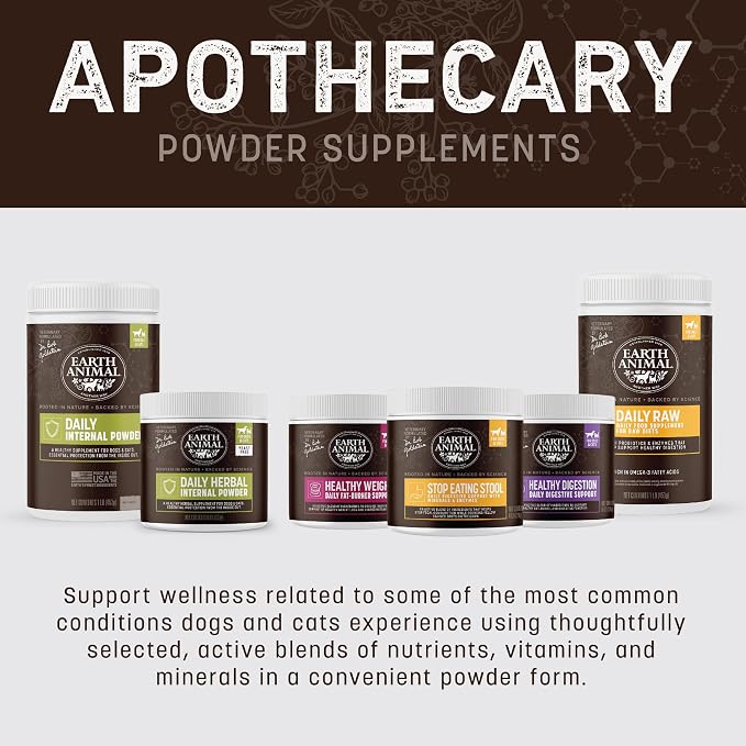 Earth Animal Apothecary Powder Supplement - Healthy Weight Nutritional Powder for Dogs & Cats - 8 oz