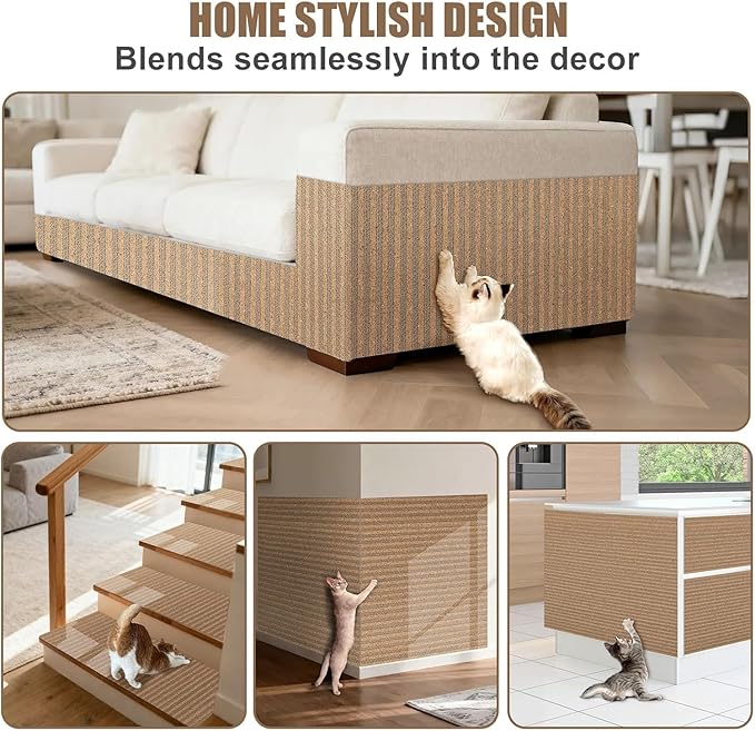 Natural Cork-Cat Scratch Pad-Cat Scratch Mat Rug-Avoid Cat Couch Protector-Cat Scratch Furniture Protector for Post/Sofa/Floor-Indoor Wall Scratchers-Cat Scratching Carpets-Stretching-Kitty Gifts