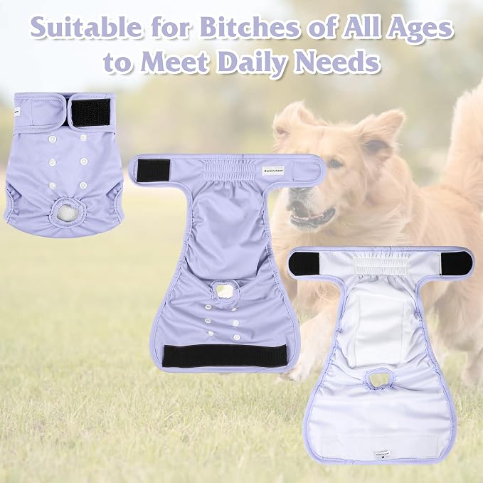 4 Pack Reusable Female Dog Diaper, Highly Absorbent Doggie Diapers for Female Dogs, Dog Diaper XX-Large, Yellow